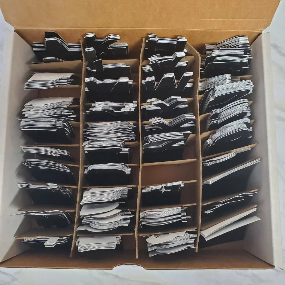 Box of 2-inch Blacky Vinyl Peel and Stick Letters and Numbers